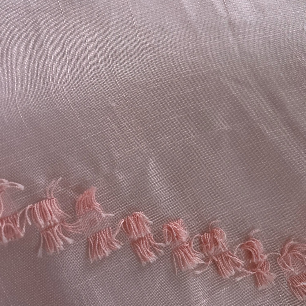 Pillowfort Coral Blackout Curtain with Tassels - Picture 5 of 6